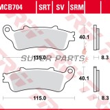Накладки -TRW- MCB704SRM, синтеровани, Aprilia Leonardo, Honda Blackbird/Silver Wing/Gold Wing/Deauville/VFR/Varadero/VTX, Kawasaki Vulcan 650, Malaguti Ciak, Peugeot Looxor (1985-2020)
