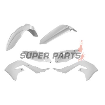Пластмаси комплект -POLISPORT- бели, KAWASAKI KX 450 2019-2021