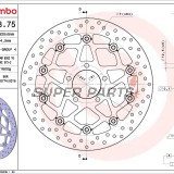 Спирачен диск -BREMBO- 78B40875, Suzuki Hayabusa, GSX-R, GSX 1400, TL 1000 (1996-2007)