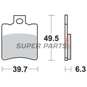 Накладки -TRW- MCB674, Aprilia SR, Scarabeo, Leonardo, Rally; Benelli 491, Velvet, Adiva; Gilera NRG, Runner, Stalker; Honda SH, SFX, X8R; Malaguti F10, F12 Phantom, Ciak; Yamaha Aerox, Jog, Neos, BWS