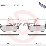 Накладки -BREMBO- 07BB04LA, Aprilia 125-1000cc MX/Pegaso/RST, Cagiva 750-1000cc Elefant, Ducati 620-1100cc Monster/Multistrada, Gas Gas 125-300cc EC/Enducross, Husaberg 350-650cc FE/FC, Husqvarna 125-610cc CR/TC/TE/WR, KTM 125-640cc SX/EXC/Duke, Yamaha 12