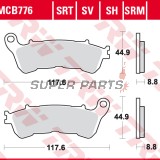 Накладки -TRW- MCB776, Harley-Davidson XL883-1200 Sportster + Honda CB-CBF-CBR / FES-FJS-NSS Forza / NC-NT-SH-ST / VFR-VT-XL + Suzuki Burgman / Sixteen / Boulevard-Intruder 1800 (2004-2018)