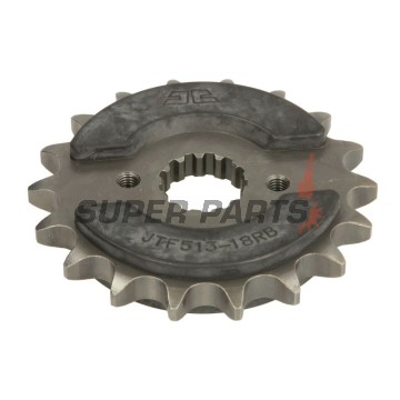 Преден пиньон -JT- JTF513,18RB, 18 зъба, с гумен демпфер, Cagiva Raptor 1000 2001-2006, V-Raptor 1000 2001-2006, X-Raptor 1000 2002-2003, X-Tra Raptor 1000 2001-2005, Kawasaki GPX 500 1988, GPX 600 1988-1990, 1993-2000, GPX 750 1987-1988