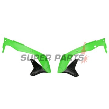 Предни странични пластмаси -POLISPORT- черно/зелено, KAWASAKI KX 450 2016-2018