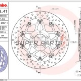 Спирачен диск -BREMBO- 78B40841, Kawasaki GPZ1100, GTR1000, Z750 / Z1000, ZR550 Zephyr, ZR-7 750S, ZX-12R 1200 Ninja, ZX-14R 1400 Ninja, ZX-6R 600 Ninja, ZZR600D / 600E