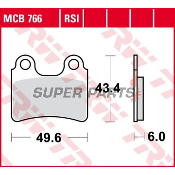 Накладки -TRW- MCB766, Beta Evo 80/125/250/290/300 2T-4T (2008-2016), REV 80/125/250 4T, Gas Gas TXT 125/200/250/280/300, Randonne 125