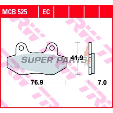 Накладки -TRW- MCB525, Daelim City Ace 110, Derbi GP1 50, Honda CH Spacy 125, MBX 50/80, NSR 50/75/80R, Hyosung GT/Comet 125/250/650, GV Aquila 125/250/650, RX/XRX/Karion 125, Kymco Active/Jetix/Nexxon 50, Pulsar 125