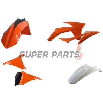 Пластмаси комплект -POLISPORT- оранжеви, KTM SX, XC 50-525 2011-2011