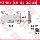 Накладки -TRW- MCB755SV, Honda CB 1000R, CBR 600RR/1000RR Fireblade - 600/1000cc, 2003-2016