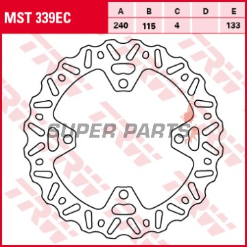 Спирачен диск -TRW- MST339EC, 240mm, Kawasaki KLX450R, KX125/250/250F/250R/450F, KXF250 + Suzuki RM-Z250 (2003-2018)