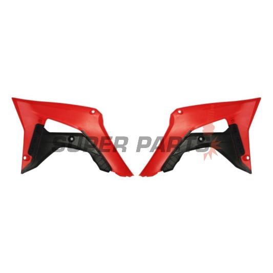 Предни странични пластмаси -POLISPORT- черно/червено, HONDA CRF 250/450 2017-2021