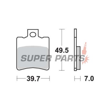 Накладки -TRW- MCB696, Aprilia SR/Leonardo/Gulliver, Benelli K2/Velvet, Gilera Runner/NRG/Typhoon, Honda SH/X8R, Malaguti F10/F12/Ciak, Piaggio NRG/TPH/Typhoon/Zip, Suzuki Katana (1992-2018)
