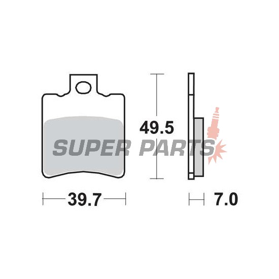 Накладки -TRW- MCB696, Aprilia SR/Leonardo/Gulliver, Benelli K2/Velvet, Gilera Runner/NRG/Typhoon, Honda SH/X8R, Malaguti F10/F12/Ciak, Piaggio NRG/TPH/Typhoon/Zip, Suzuki Katana (1992-2018)