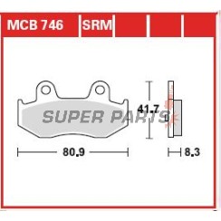 Накладки -TRW- MCB746SRM, синтеровани, Suzuki Burgman AN400/400S (2001-2005)