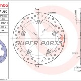 Спирачен диск -BREMBO- 68B407G0, Aprilia RS50, Scarabeo 200 / 400 IE Light, Tuono 50 / 125; BMW C600 Sport / C650GT / C650 Sport, BMW C1 125; FB Mondial Piega 999 / 1000 / Evo; MBK XQ Thunder 125