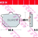Накладки -TRW- MCB54, Honda CB Bol d’Or 750/900, CBX 1000, CM/CX 400/500, GL Goldwing 1000/1100 (1975-1982)