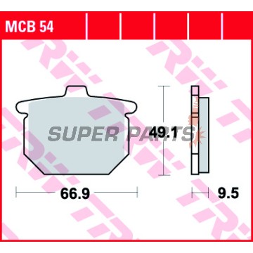 Накладки -TRW- MCB54, Honda CB Bol d’Or 750/900, CBX 1000, CM/CX 400/500, GL Goldwing 1000/1100 (1975-1982)