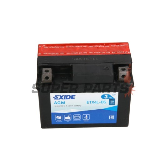 Акумулатор -EXIDE- YTX4L-BS, 3Ah 12V