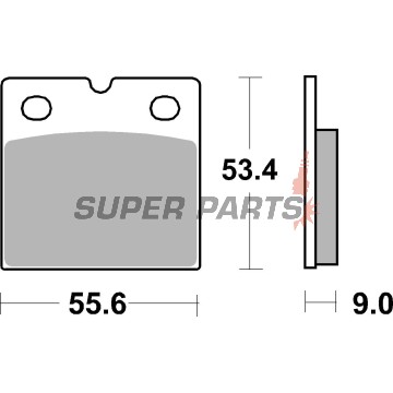 Накладки -BREMBO- 07BB1408, Aprilia AF1, Benelli 350/500/650/SEI, BMW K/R/K1, Ducati Monster/SS/Paso, Laverda, Moto Guzzi California/Le Mans, MZ ETZ/Saxon/Silver Star 1974-2007