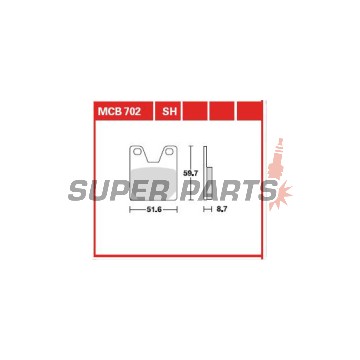 Накладки -TRW- MCB702, Yamaha YZF750R7, YZF-R1 1000 (1998-2001)