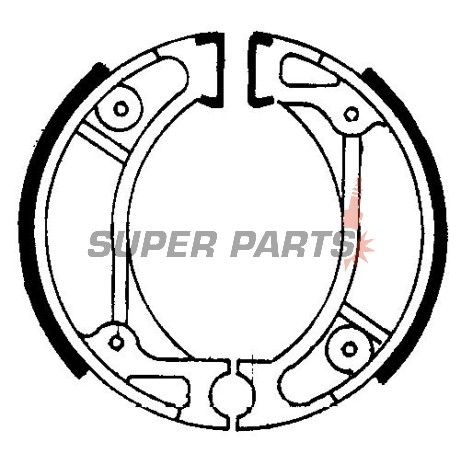 Накладки (челюст) -FERODO- FSB714, 95x20mm, Honda CR50/60/80R, CRF70F/100R, CRM75, QR50, XR70/XR100R, Dio, Wallaroo, Vision (1982-2010), Kymco CX50, DJ50, DJW/DJX/DJY50, ZX50 Fever (1991-2007), HSC HSC01, SR50, ZR50, ZX50 (1992)