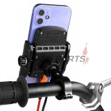 Стойка за телефон -4 RIDE- с безжично зарядно + USB C, анти-вибрационна - универсална