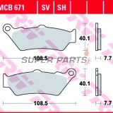 Накладки -TRW- MCB671SH, Aprilia Pegaso 650, BMW F 800 GS, Ducati Scrambler 800, Honda NX Dominator 650, KTM Adventure 990, Moto Guzzi California 1100, Triumph Rocket III 2300, Yamaha XT 660R (1976-2020)