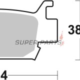 Накладки -BREMBO- 07HO58SD, Honda TRX FourTrax Foreman/Rincon/700XX (2005-2011)