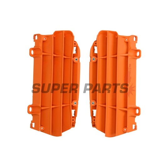 Протектори за радиатор -POLISPORT- оранжев, KTM EXC, EXC-F, SX, SX-F 65-500 2023-2024
