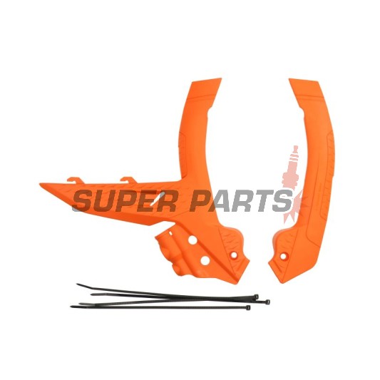 Протектори за рамка -POLISPORT- оранжев, KTM EXC, EXC-F, SX, SX-F 65-500 2023-2024