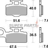 Накладки -BREMBO- 07KA27SD, Kawasaki KX 65 (2000-2024), Suzuki RM 65 (2003-2005)
