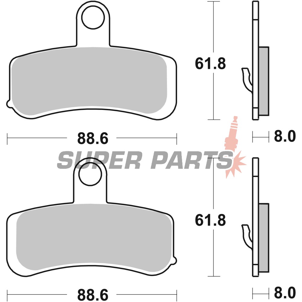 Накладки -BREMBO- 07HD15SA, Harley Davidson FLD/FLHRC/FLS/FLSTC/FLSTF/FLSTFB/FLSTN/FXCWC/FXD/FXDB/FXDC/FXDF/FXDL/FXDWG/FXS/FXSB/FXST/FXSTB 1584-1690