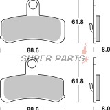 Накладки -BREMBO- 07HD15SA, Harley Davidson FLD/FLHRC/FLS/FLSTC/FLSTF/FLSTFB/FLSTN/FXCWC/FXD/FXDB/FXDC/FXDF/FXDL/FXDWG/FXS/FXSB/FXST/FXSTB 1584-1690