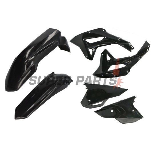 Пластмаси комплект -POLISPORT- черни, HONDA CRF 450 2022-2023