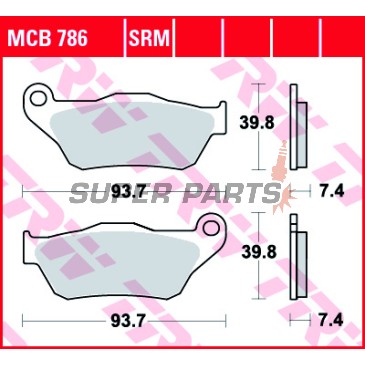 Накладки -TRW- MCB786SRM, синтеровани, Yamaha YP X-Max 125R/250R (2005-2009)
