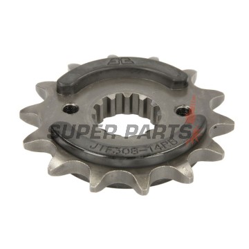 Преден пиньон -JT- JTF308,14RB, 14 зъба, с гумен демпфер, Aprilia Pegaso 650 2007-2009, Pegaso 660 2005-2009, Honda FMX 650 2004-2008, FX 650 1999-2001, NX 650 1989-1991, 1995-2001, SLR 650 1999-2001, Yamaha MT-03 660 2006-2013, XT 660 2004-2016