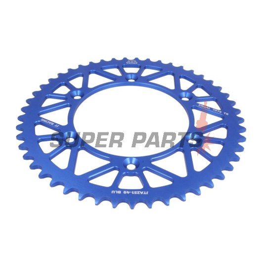 Заден пиньон -JT- JTA251,49BLU, 49 зъба, син, алуминиев, Yamaha TT-R 230 2005-2026, YZ 125 2002-2004, 2022-2026, YZ 250 2002-2011, YZ 400 1999, YZ 450 2007-2014, 2020-2025