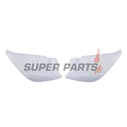 Задни странични пластмаси -POLISPORT- бели, KAWASAKI KX 85 2001-2013