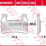 Накладки -TRW- MCB850SV, Kawasaki ZX-6R 636 / ABS (2013-2022)