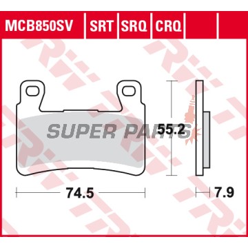 Накладки -TRW- MCB850SV, Kawasaki ZX-6R 636 / ABS (2013-2022)