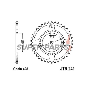 Заден пиньон -JT- JTR241,45, 45 зъба, стоманен, Honda MTX 125 1983-1995, MTX 80 1987