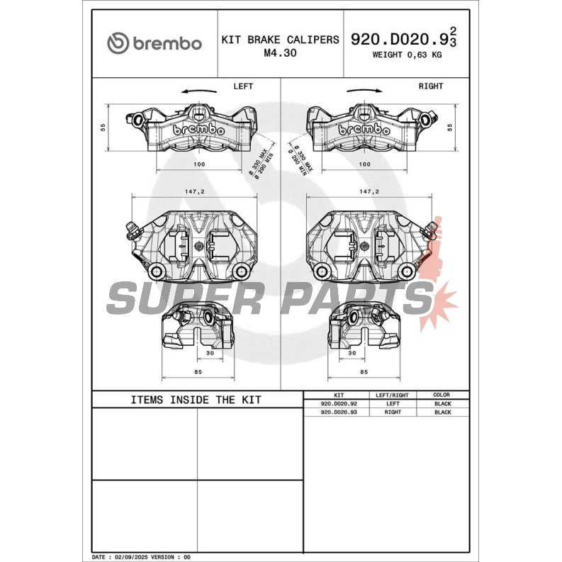 Спирачен апарат -BREMBO- Aprilia RSV4, Ducati Panigale V4 / Streetfighter V4 / Superleggera V4, Triumph Rocket 3 / Speed Triple / Street Triple / Tiger 900