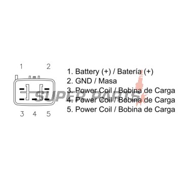 Реле за зареждане -DZE- реле-регулатор, 12V, 35A, KAWASAKI KAF; SUZUKI LT-A, LT-F, LT-R, LT-Z; YAMAHA YFM 125-660 1999-2014