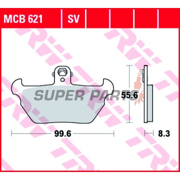 Накладки -TRW- MCB621SV, BMW K100RS 16V, K100LT ABS, K1100RS/ABS, K1100LT (1990-1998), R80/R80R (1991-1994)