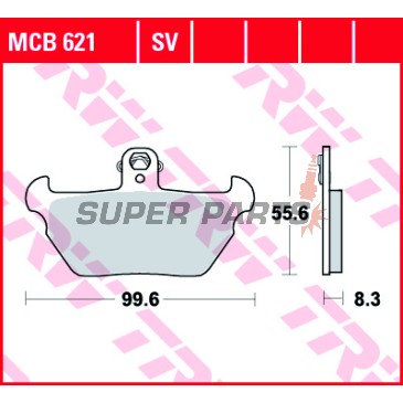 Накладки -TRW- MCB621, BMW K100RS 16V, K100LT ABS, K1100RS/ABS, K1100LT (1990-1998), R80/R80R (1991-1994)