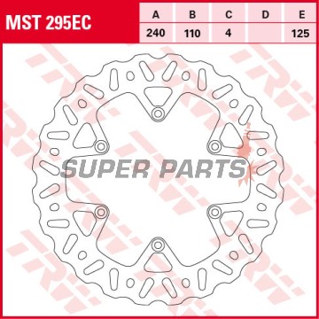 Спирачен диск -TRW- MST295EC, 240mm, Beta RR 250/300 2T + 350/390/400/430/450/480/498 4T Enduro & Racing (2005-2017)