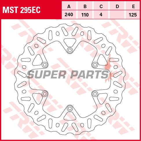 Спирачен диск -TRW- MST295EC, 240mm, Beta RR 250/300 2T + 350/390/400/430/450/480/498 4T Enduro & Racing (2005-2017)