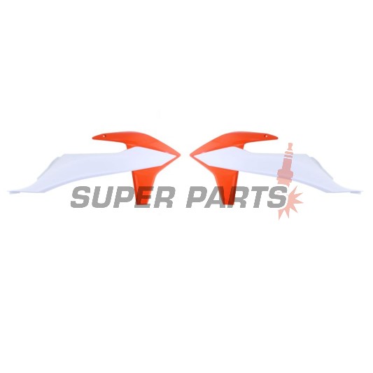 Предни странични пластмаси -POLISPORT- оранжево/бяло, KTM SX, SX-F, XC, XC-F 125-450 2019-2023