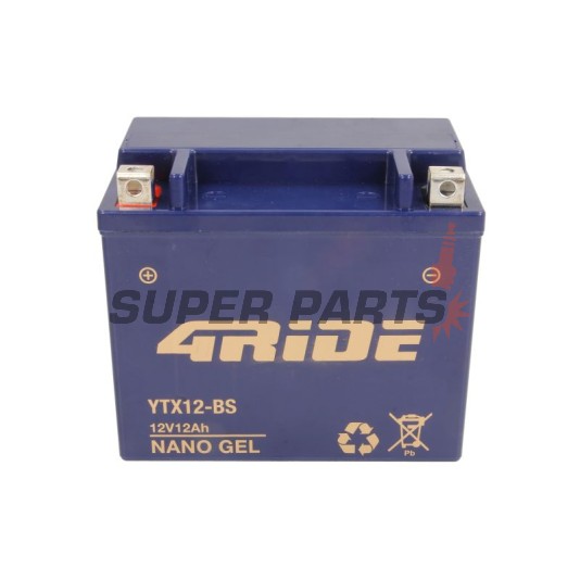 Акумулатор -4 RIDE- YTX12-BS 4RIDE GEL, 12Ah 12V