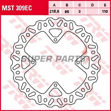 Спирачен диск -TRW- MST309EC, 219mm, KTM SX 85 / 85LW (2003-2013)